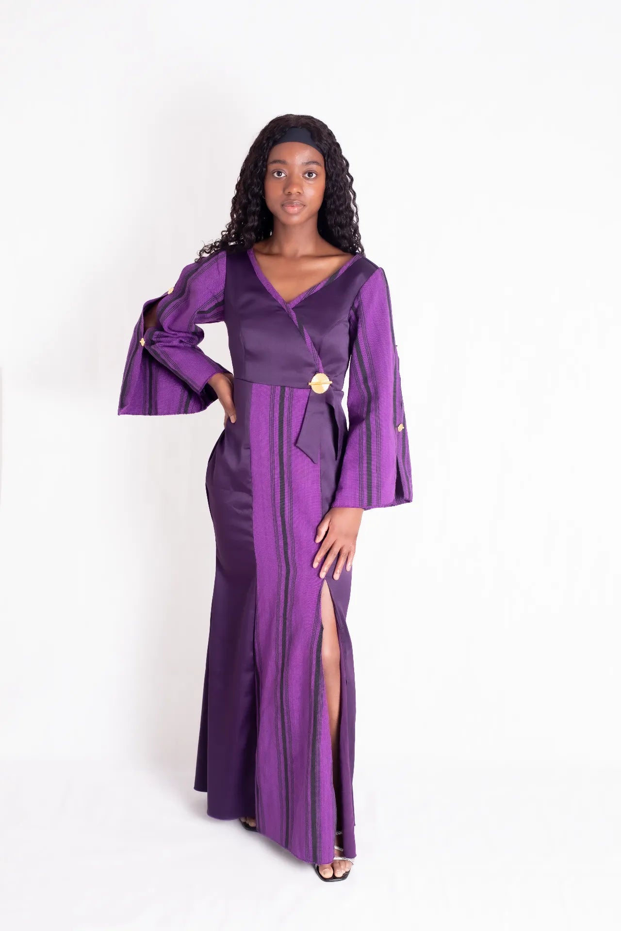 robe africaine violette en faso dan fani