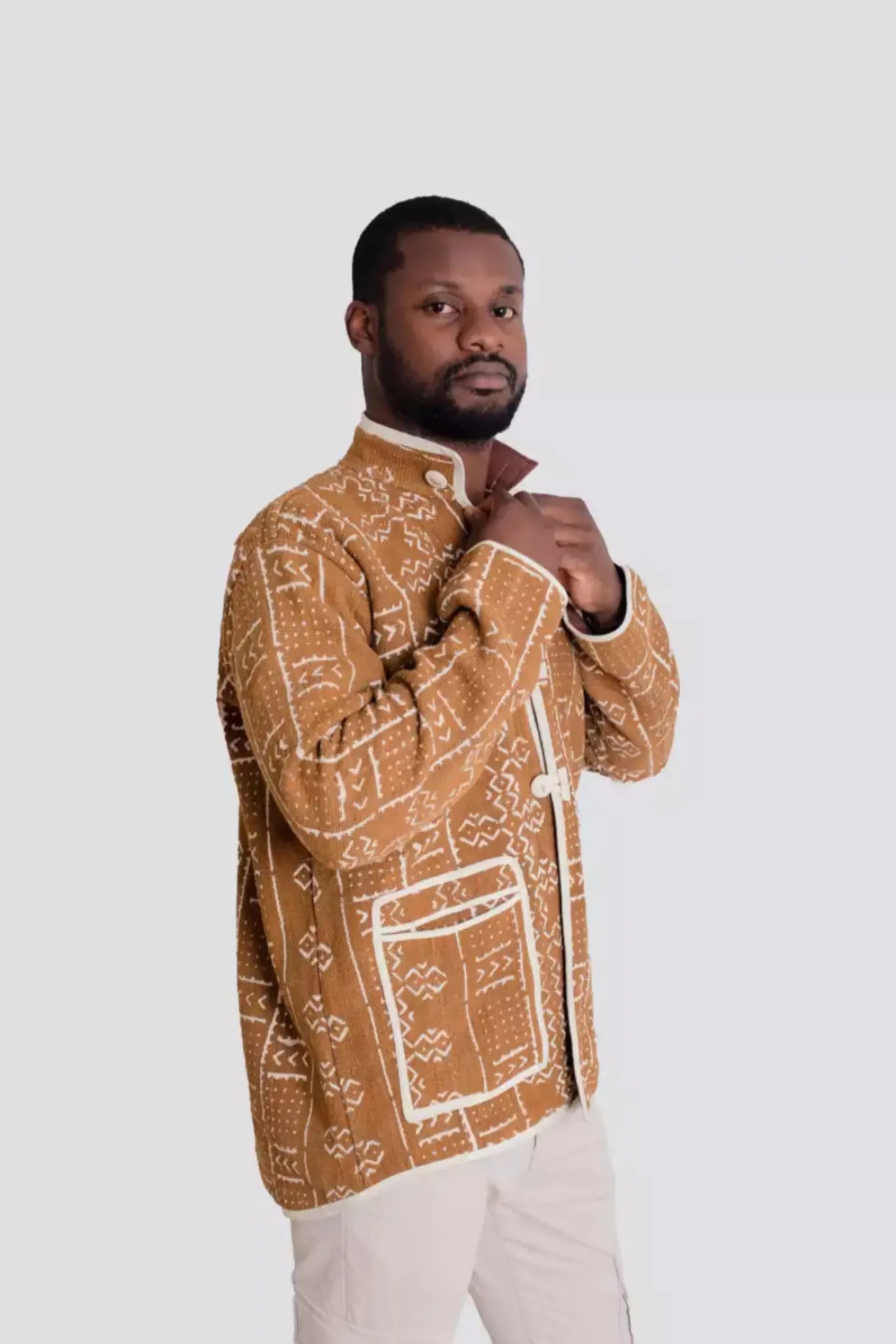 veste africaine en bogolan marron 4