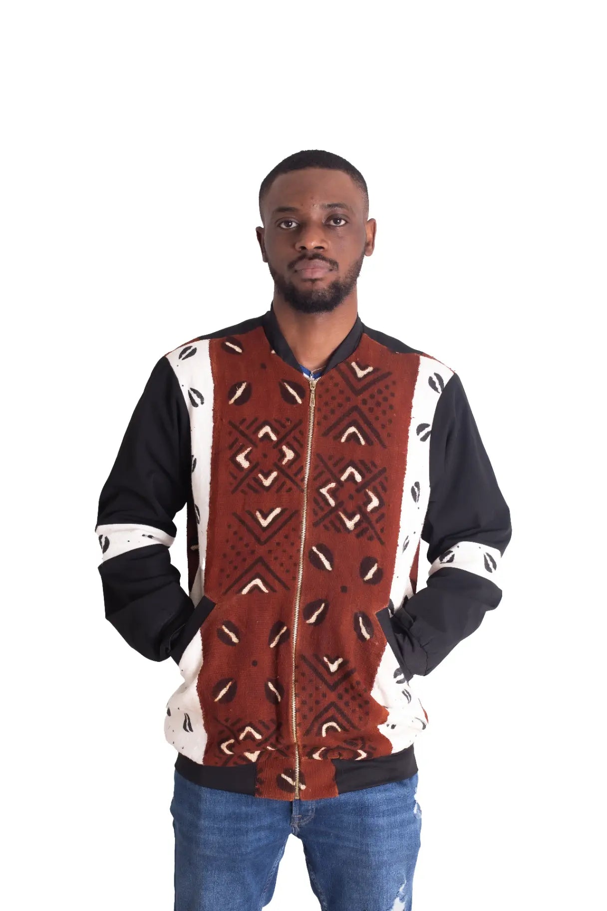 veste_africaine_marron_pour_homme_en_bogolan