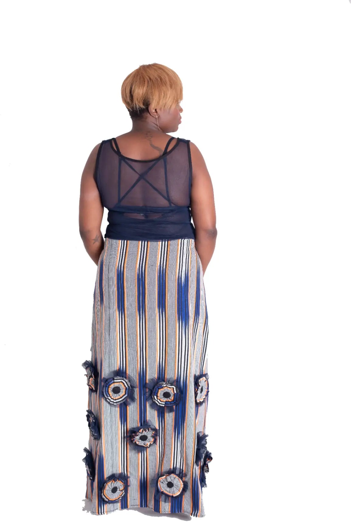 Robe africaine en faso dan fani haut transparent