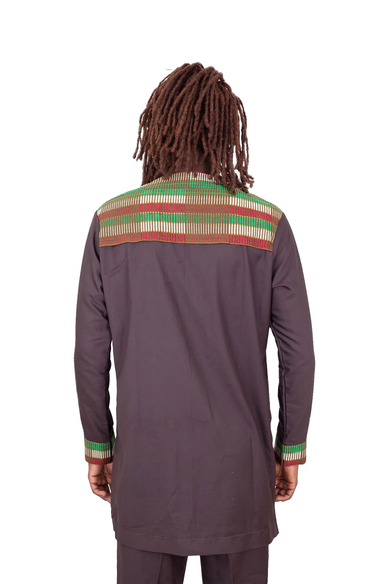 ensemble africain marron homme pagne kente togo